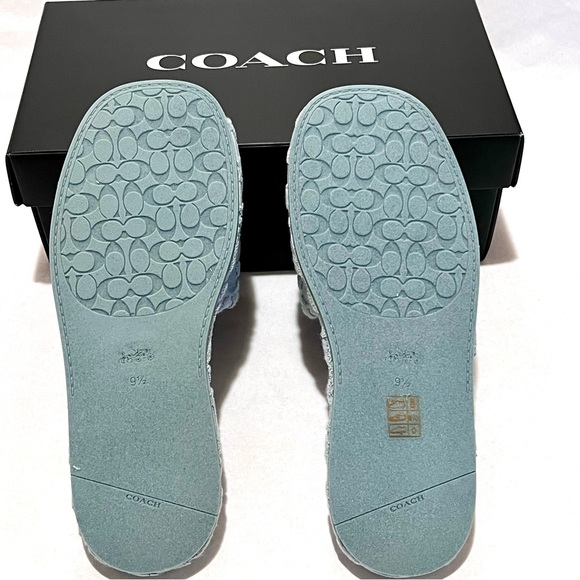 Coach Bridgett Sandal In Signature Terry Cloth Size 9.5 Aqua (Light Blue) - Picture 8 of 14